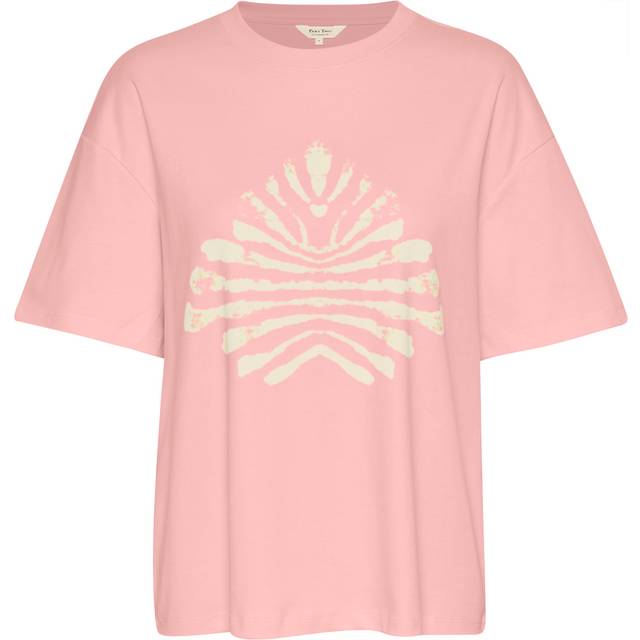 Part Two, Topp, Dam, L, Bomull, T-shirt med grafiskt tryck, ros - pink (L)