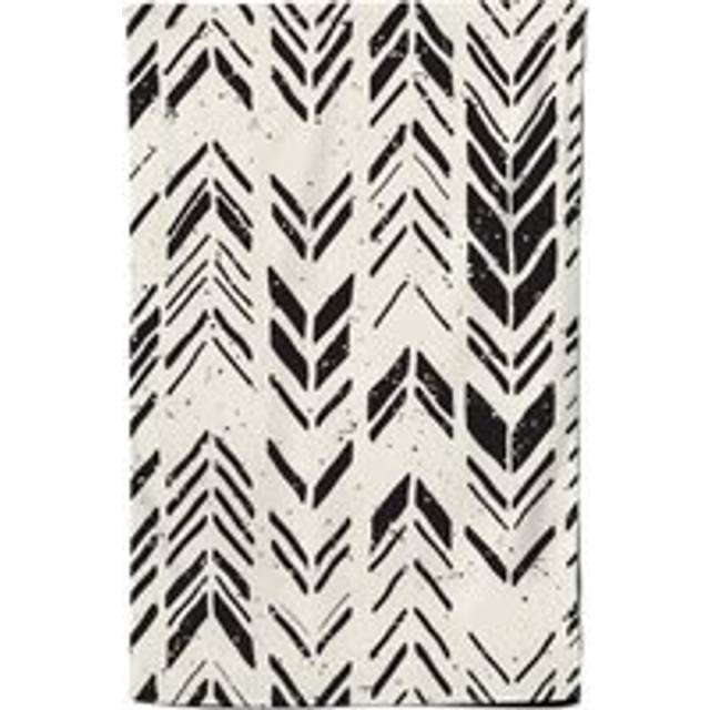 Warren Reed - Designer Hand Drawn Chevron Pattern Tea Towel in Black
