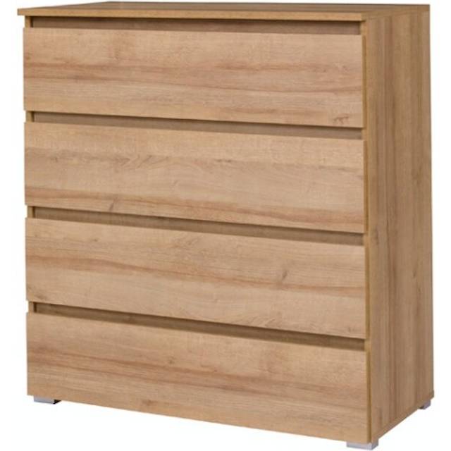Belmar 4 Drawer Chest - Oak (97cm H X 92cm W X 41cm D)