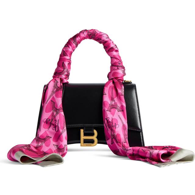 Balenciaga Hourglass Small handbag - Black - Unisex - Calfskin, Silk