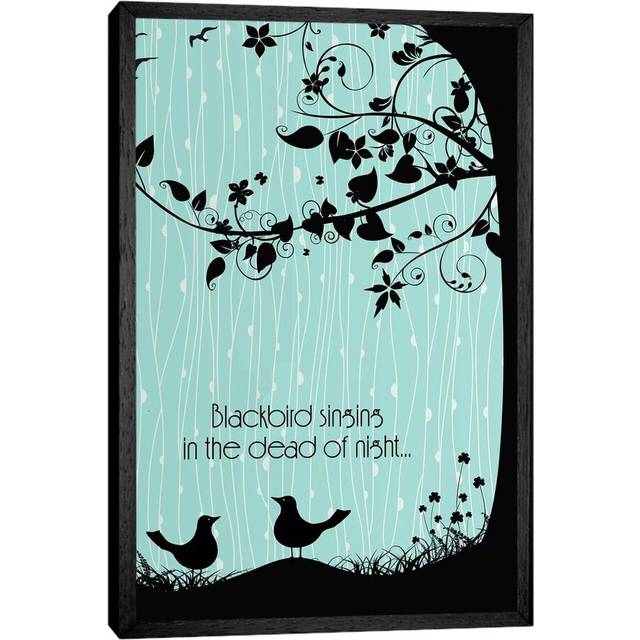 Blackbird Singing In The Dead Of Night - Print - Black Framed (66.04cm H x 45.72cm W x 3.81cm D)