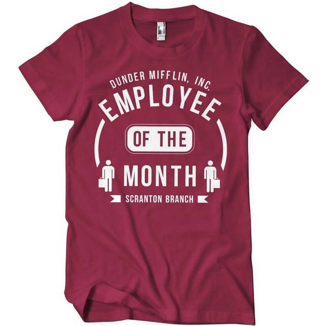 The office dunder mifflin employee of the month t-shirt tango-red
