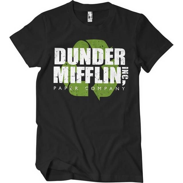 The office dunder mifflin recycle logo t-shirt black