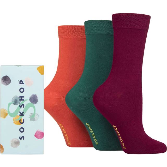 Women's 3 Pair SOCKSHOP Bamboo Bright Gift Boxed Socks California Dreamin' 4-8 Ladies - Assorted