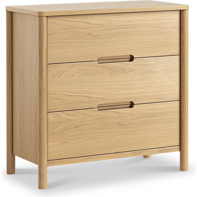 Carnon Oak Small Scandi 3 Drawer Chest of Drawers | Roseland