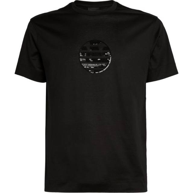 Emporio Armani Sequin-Embellished T-Shirt - Black