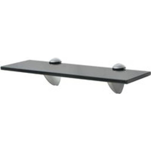 Floating Shelf Glass 30x20 cm 8 mm - Black - One Size