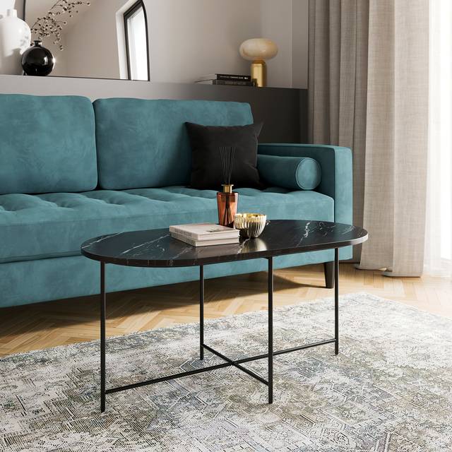 Cinzia Real Marble Coffee Table - Black
