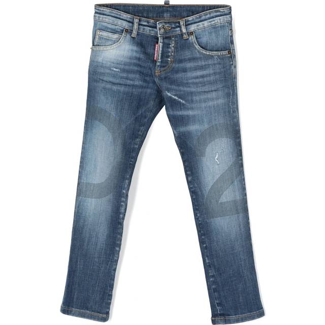 Dsquared2 Kid Jeans Blue Size 12 Cotton, Elastane, Cow leather