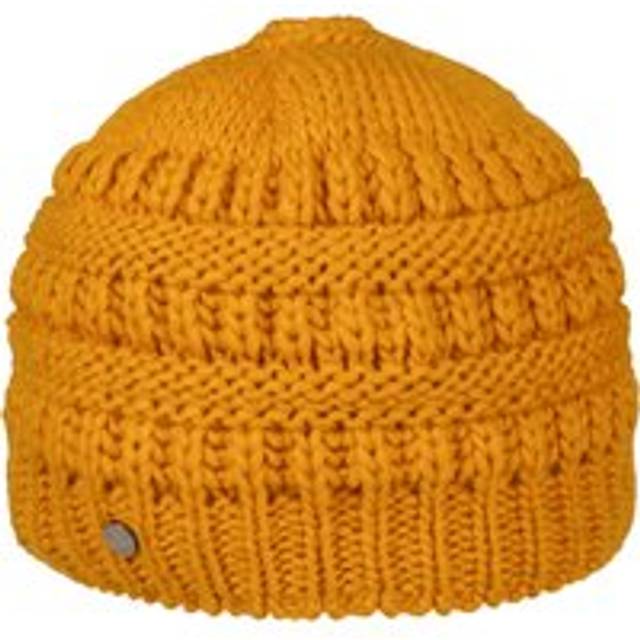Knit Alpaca Beanie with Ponytail Hole by Lierys - mustard - One Size