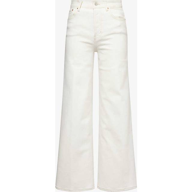 Rails Womens Vintage Ecru Getty Brand-patch Wide-leg High-rise Stretch-denim Jeans 28