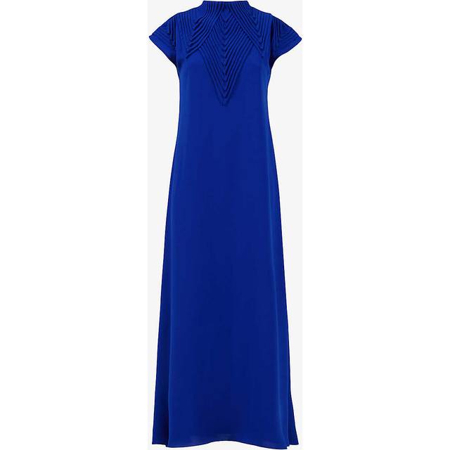 Leem Womens Cobalt Kaftan Short-sleeve Woven Maxi Dress S - COBALT
