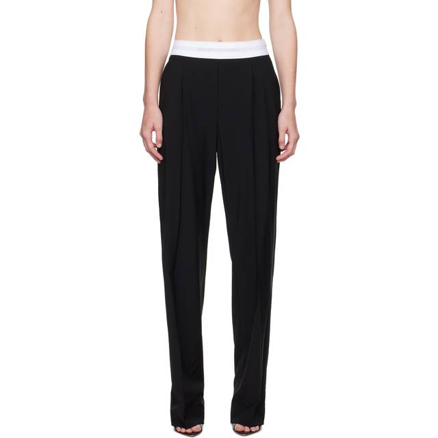 Alexander Wang Black High-Waist Pleated Trousers - BLACK - US 4