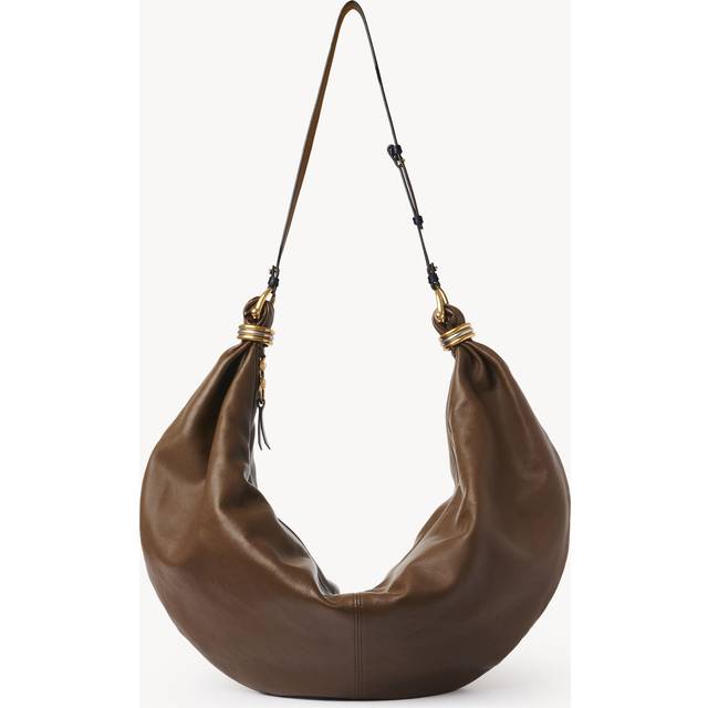 CHLOÉ Large Bracelet Hobo bag in grained leather Beige Size OneSize 100% Calf-skin leather