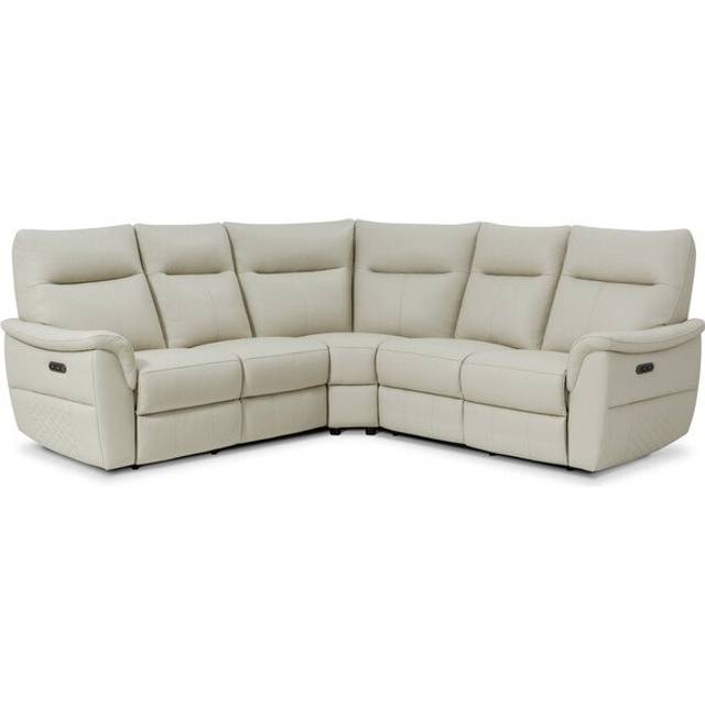 Bone China Leather Sofas - Large Corner Sofa - Aldo Range - Oak Furnitureland