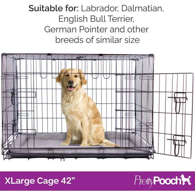 (X-Large) Foldable Dog Crate with Grooming mitt - 5 sizes