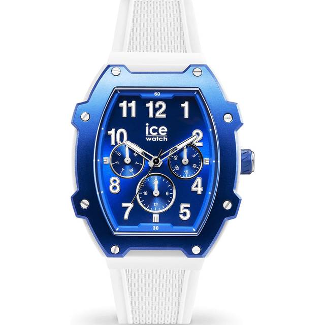 ICE Boliday White Blue 40mm Vit klocka, Blå tavla, Blå Bezel, Dag och Datum