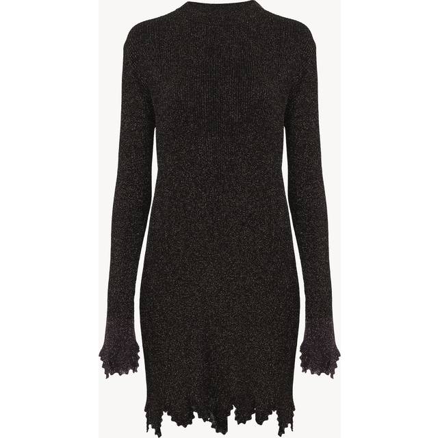 CHLOÉ Fitted scallop dress in viscose-blend knit Black Size M 100% Viscose