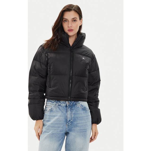Calvin Klein Jeans for woman. J20J223577 Short black feather coat (M), Casual, Recycled nylon