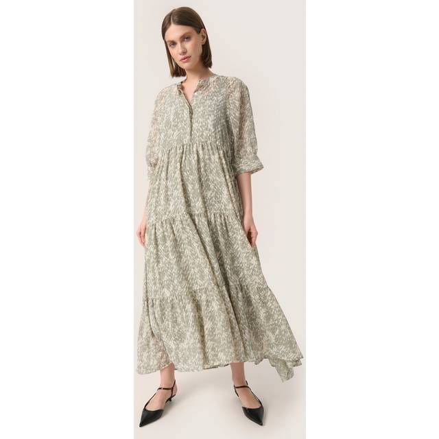 Osaka Printed Tiered Dress - Shadow Drop Print - Copenhagen-based brand Soaked In Luxury champions sophisticated yet accessible style, delivering a range of wardrobe staples each season that showcases the label's refined design aesthetic. Minimalistic every day basics, flowing feminine dresses and tailored workwear are at the core of each collection, all crafted with the purpose of transcending seasons so you get more out of your favourite pieces.