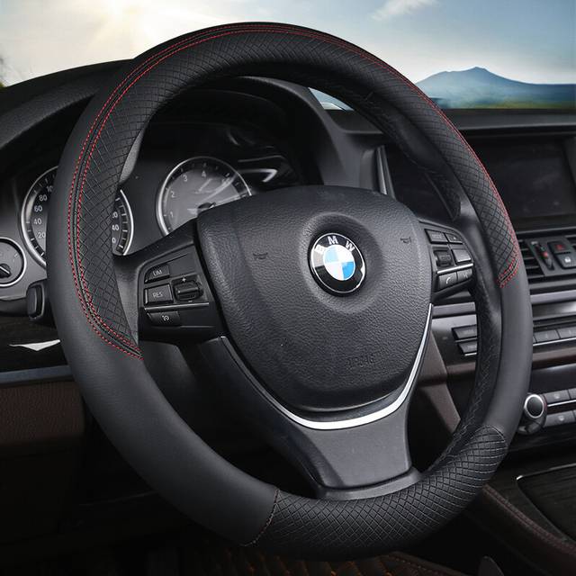 (Black) High Quality Micro Fiber Leather Steering Wheel Cover Fit 98% Car Models