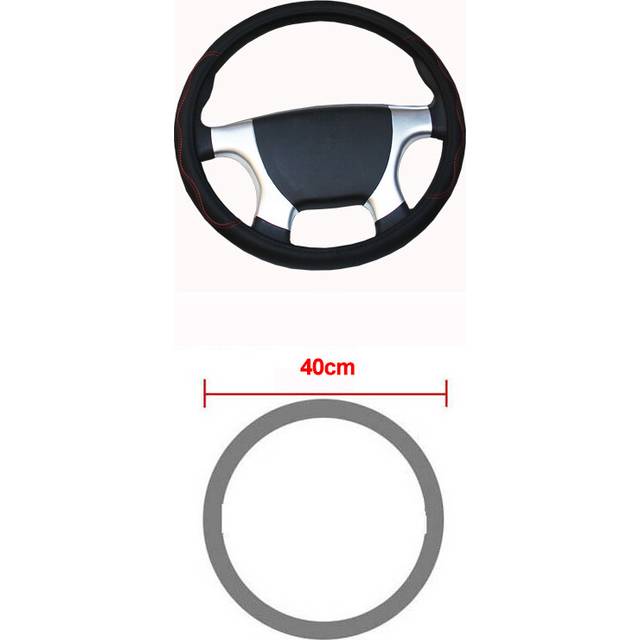 (40 CM Red) Car Truck PU Leather Embossed Steering Wheel Cover Steering-Wheel For Auto Diameters 36 38 40 42 45 47 50CM 7 Sizes to Choose