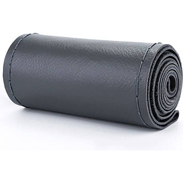 (gray thread) Artificial Leather Car Steering Wheel Cover With Needles and Thread Diameter 38cm Auto Car Accessories