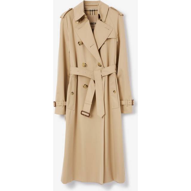 BURBERRY Women'S Check Cotton Waterloo Heritage Trench Coat - Beige