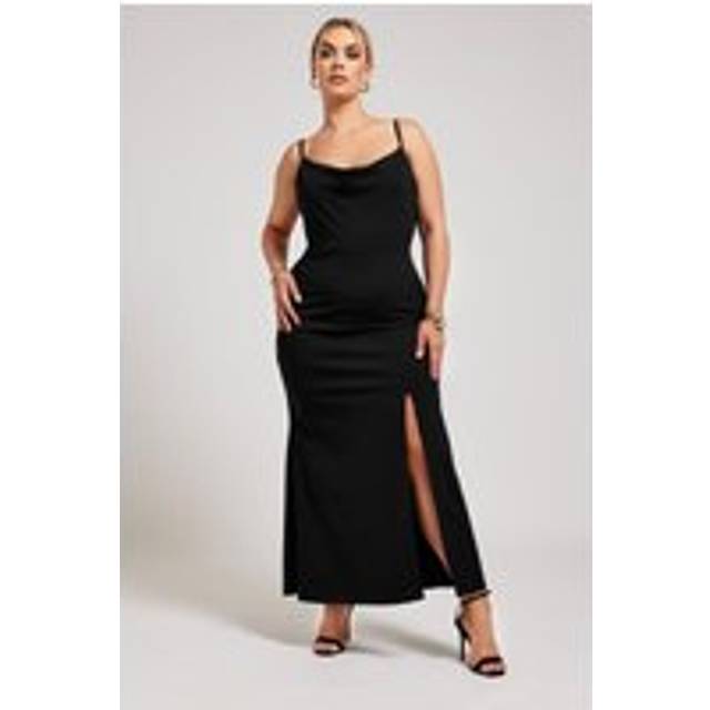Yours London Curve Black Lace Cowl Neck Maxi Dress, Women's Curve & Plus Size, Yours London - 26-28