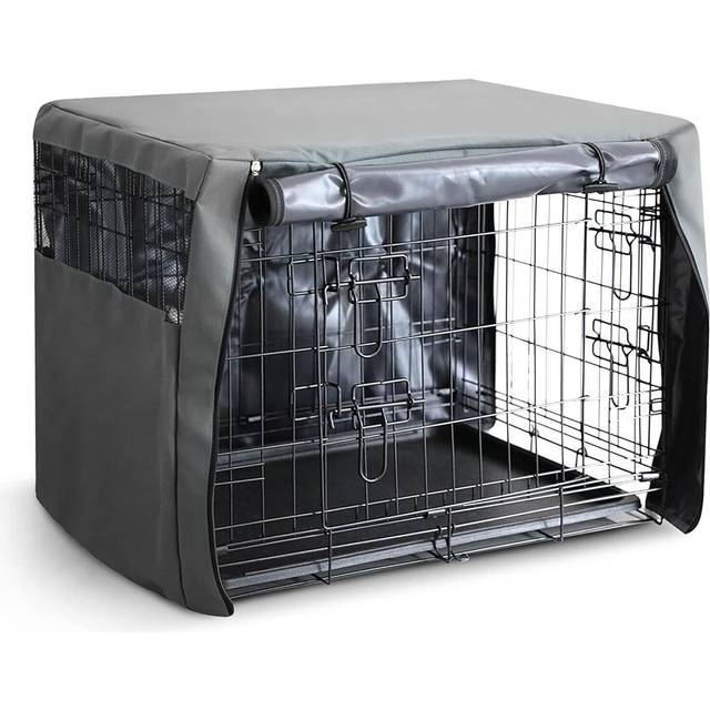 Furdreams Premium Cover for 48 Inch Dog Crate Polyester with PVC Coating, Two Rolling Doors & Breathable Mesh Windows (XXLarge)