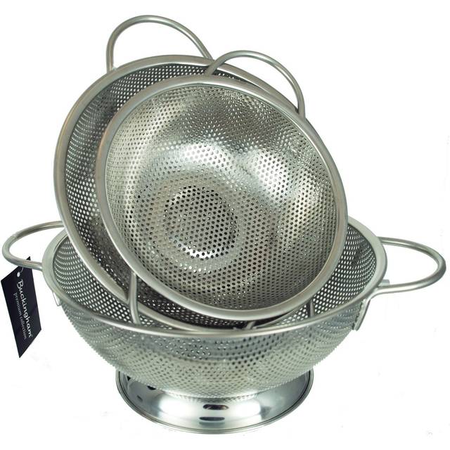 Buckingham Stainless Steel Micro-perforated Deep Colander/ Strainer 19.5 Cm Long Handle, Silver