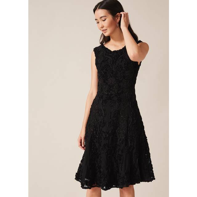 Phase Eight Women's Penelope Tapework Lace Dress - Black - 10