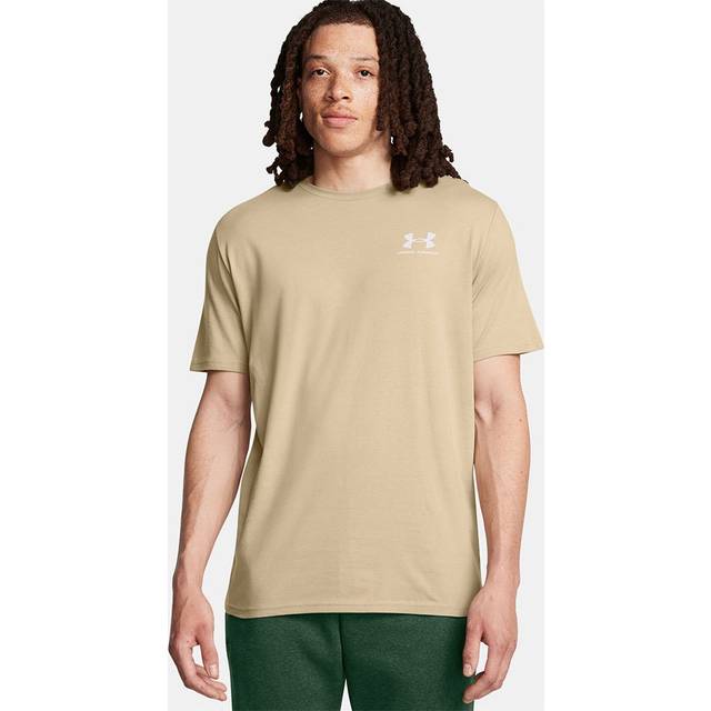 Under Armour Left Chest Logo T-shirt - City Khaki/White