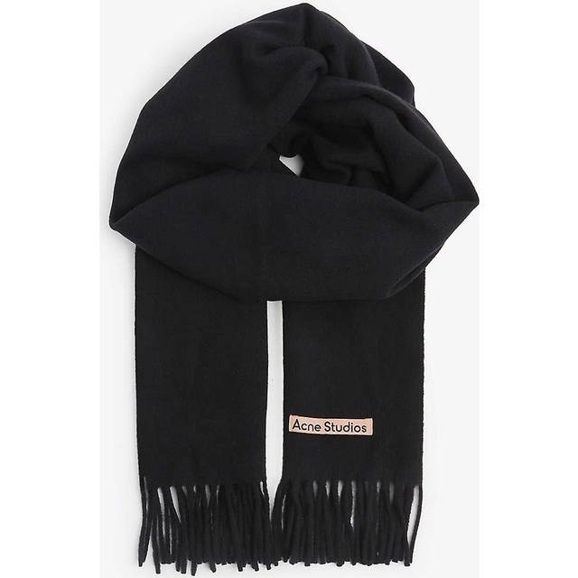 Acne Studios Womens Black Canada Narrow Wool Scarf - BLACK