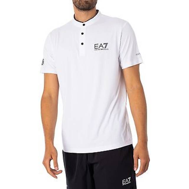EA7 for man. 8NPT21_PJEMZ Polo Ventus7 M Serafino white (M), Sport, Tennis / Paddle tennis, Polyamide, Short sleeve