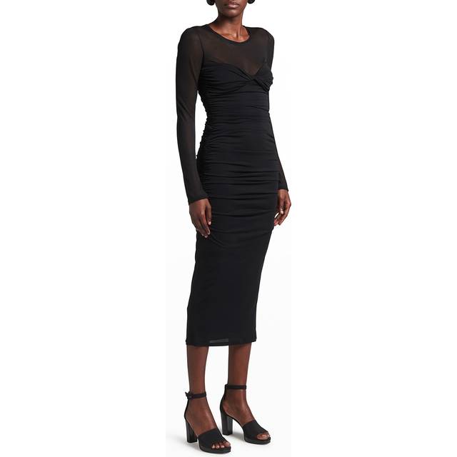 Ruched Twist-Bustier Midi Dress - BLACK - 38 IT (2 US)