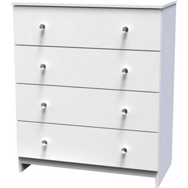 Welcome Furniture Ready Assembled Yarmouth 4 Drawer Chest In White & White, White