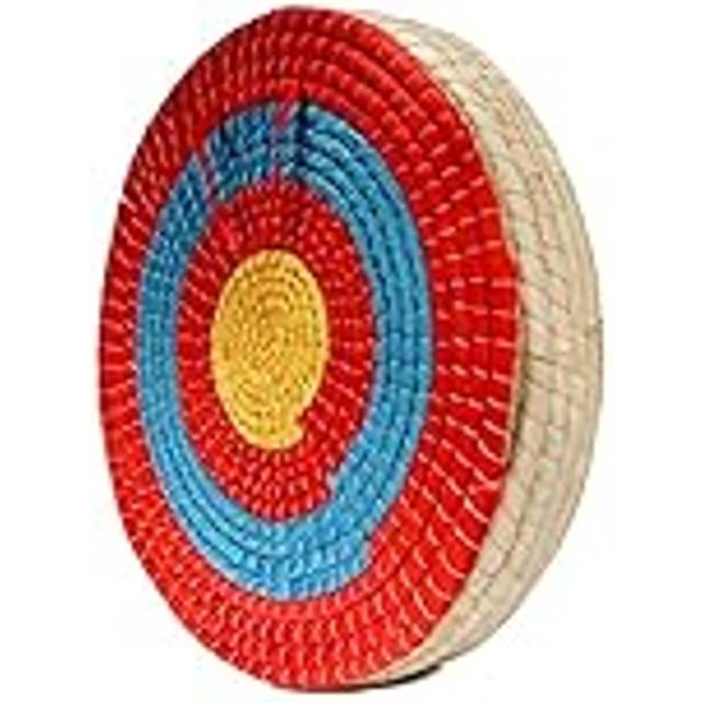AUVIM Måltavla bågskytte handgjord halmbågsmålet för recurvebågar compoundbåge eller lång båge 20 tum traditionell bågpilmål för barn ungdomar vuxna (Red 5 lager)