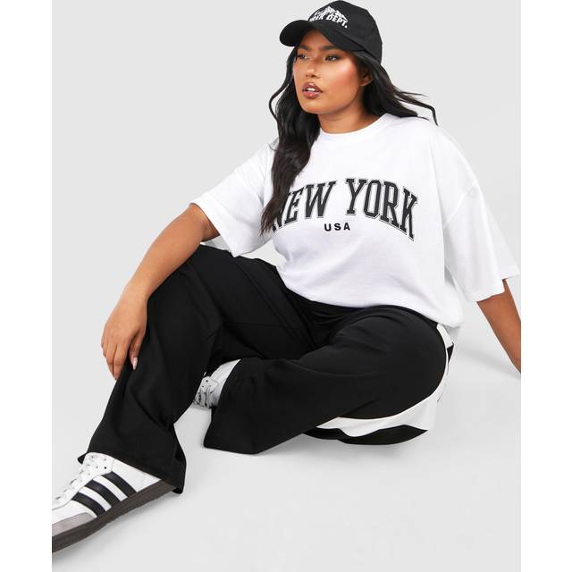 Womens Plus New York Oversized T-shirt - White - 20