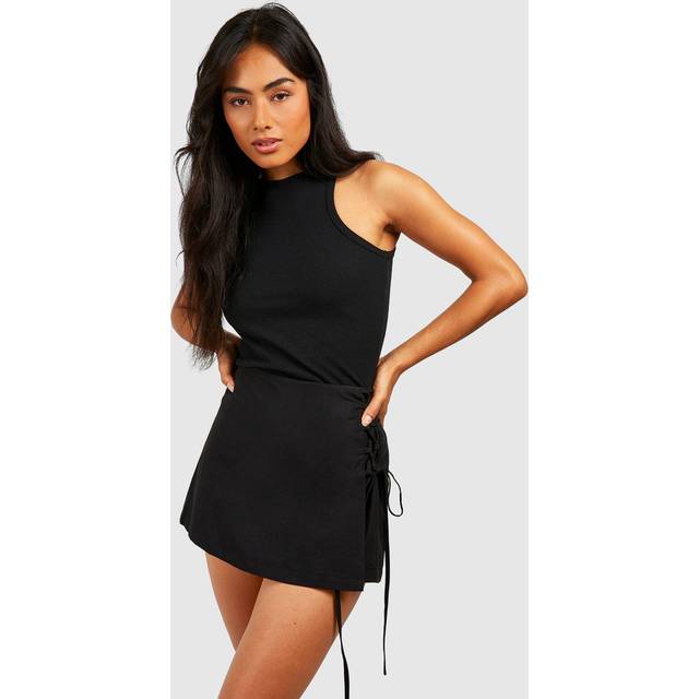 Womens Tie Side Mini Skort - Black - 8, Black