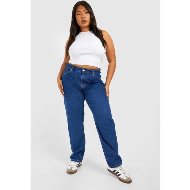 Womens Plus Loose Fit Mom Jeans - Blue - 18, Blue