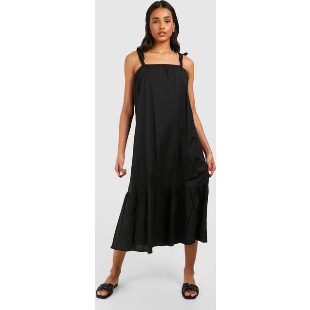 Womens Tall Halter Tiered Midaxi Dress - Black - 8, Black