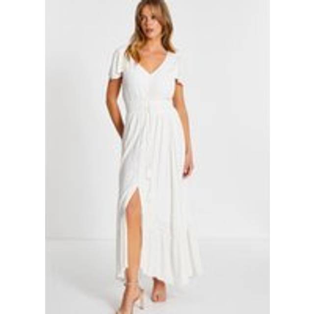 Quiz Womens White Lace Maxi Dress Viscose - Size Small