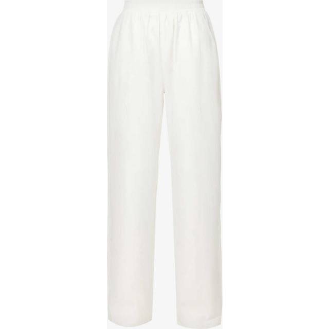 Adanola Womens White Wide-leg High-rise Cotton-poplin Trousers Xs - WHITE