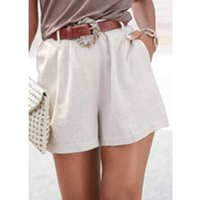 LASCANA Relaxed Linen Mix Shorts - Sand