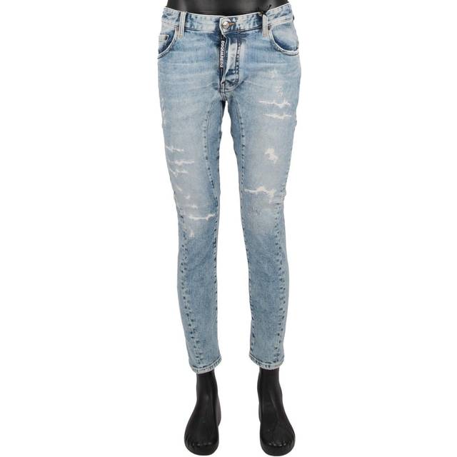 Dsquared2 distressed tidy biker jean 1964 logo jeans pants skinny blue 13654