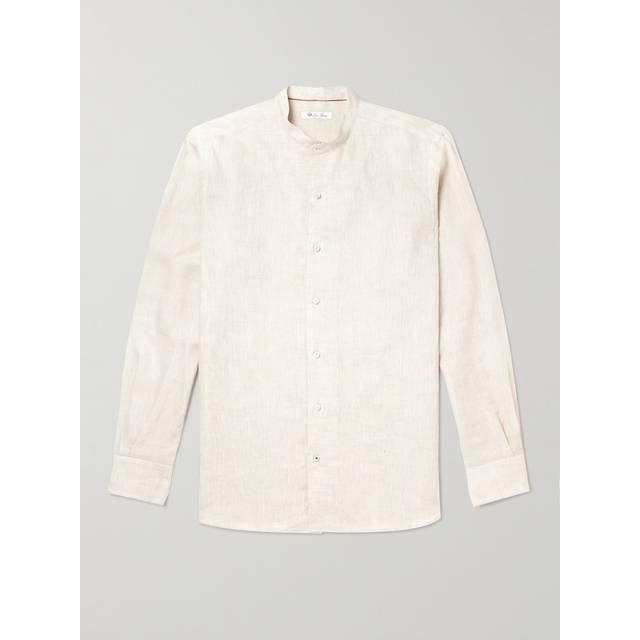 Loro Piana - Arizona Grandad-Collar Linen Shirt - Men - Neutrals - S