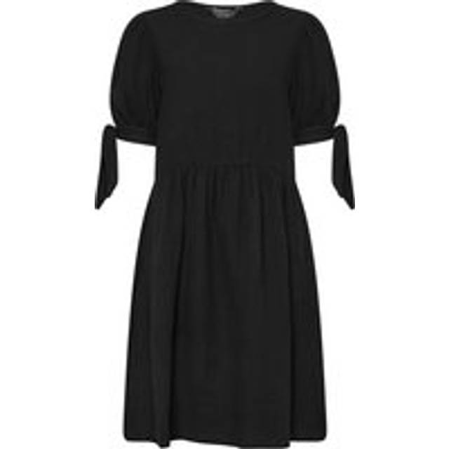 Pixiegirl Black Tie Sleeve Textured Smock Dress 8 Pixiegirl | Petite Women's Midi Dresses