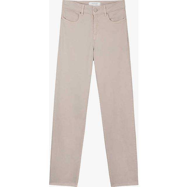 The White Company Womens Midtaupemr Brompton Slim-leg Mid-rise Linen Jeans 16 - MidTaupeMr