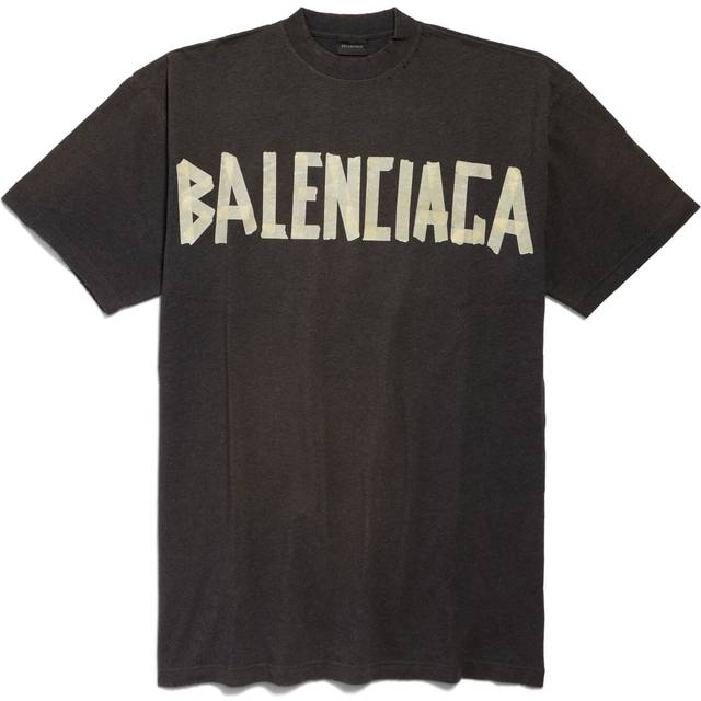 Balenciaga Tape Type T-Shirt Dress - Grey & Silver - Women's - - Cotton